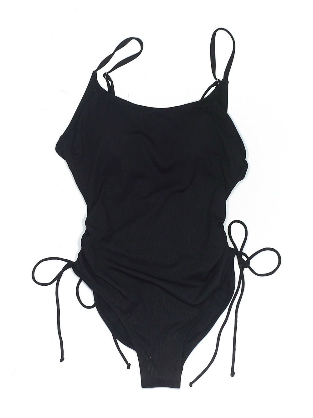 NWT Shade & Shore Black One-Piece Swimsuit with Side Ties